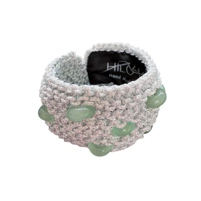 Hilo De Mar Women's Green / Gold Cute Narrow Bracelet With Green Crystal In Multi