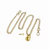 Hilo De Mar Women's Hand-made Gold Chain With Padlock And Key -medium Size In Gold