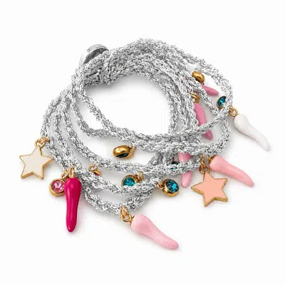 Hilo De Mar Women's Layered Crochet Bracelet In Silver