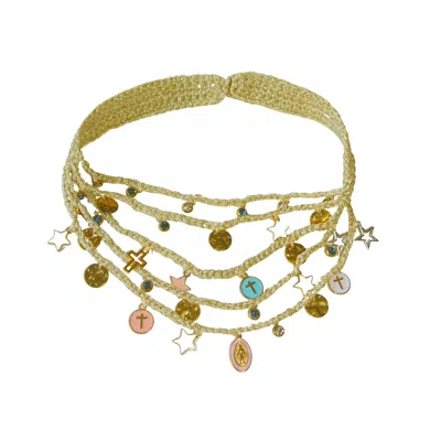 Hilo De Mar Women's Layered Crochet Necklace In Gold