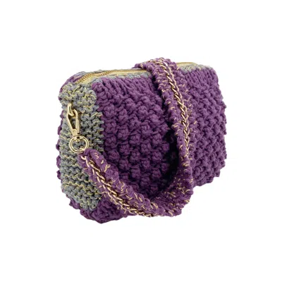 Hilo De Mar Women's Pink / Purple Luar Hand Knitted Bag - Purple In Pattern