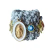 Hilo De Mar Women's Silver Ring Handknitted With Charms - Elastic