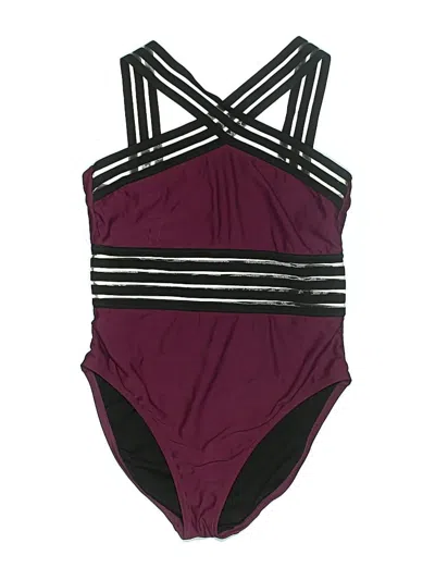 Pre-owned Hilor One Piece Swimsuit In Burgundy