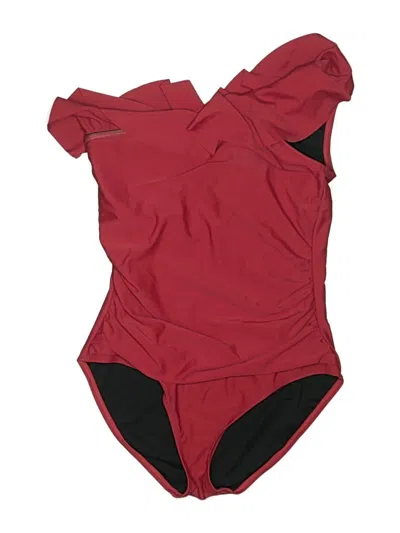 Pre-owned Hilor One Piece Swimsuit In Burgundy