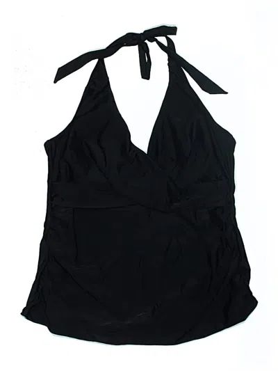 Pre-owned Hilor Swimsuit Top Black Solid Pattern Swimwear