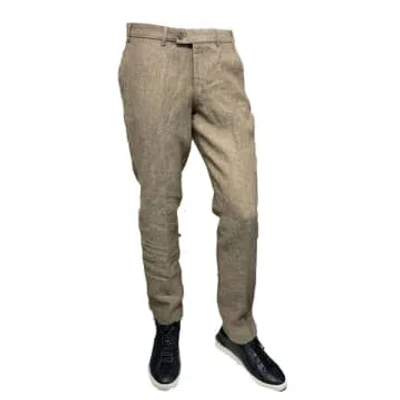 Hiltl - Tarent Slim Fit Linen Trousers In Dark Beige 53355/53600 33 In Neturals