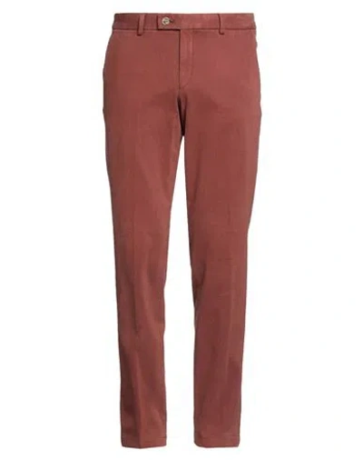 Hiltl Man Pants Brick Size 40 Cotton, Elastane In Brown