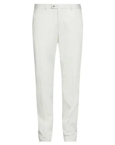 HILTL HILTL MAN PANTS IVORY SIZE 40 COTTON, ELASTANE