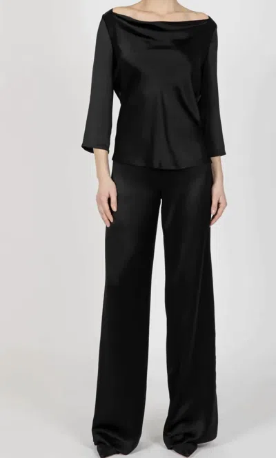 Hilton Hollis Hammered Satin Pants In Black