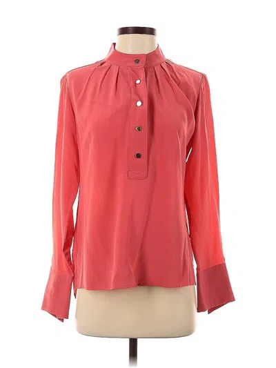 Pre-owned Hilton Hollis Long Sleeve Blouse In Red