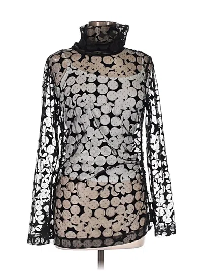 Pre-owned Hilton Hollis Long Sleeve Blouse In Silver