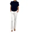 Hilton Hollis Miracle Stretch Flared Pintuck Pants In Creme In Neutral
