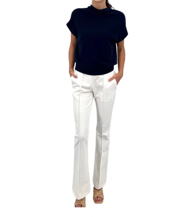 Hilton Hollis Miracle Stretch Flared Pintuck Pants In Creme In Neutral