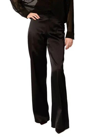 Hilton Hollis Stretch Satin Stovepipe Pants In Black In Brown