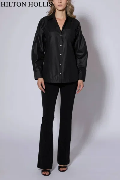 Hilton Hollis Tech Taffeta Shirt In Black