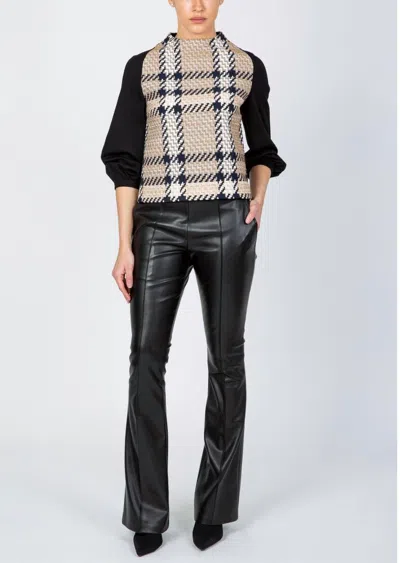 Hilton Hollis Vegan Leather Flare Pant In Black