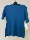 Hilton Hollis Women's Ecovera Knit Mockneck Top In Peacock In Blue