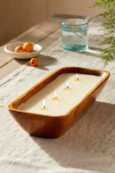 Himalayan Handmade Candles Himalayan Teak Trough Candle, Summer Citronella