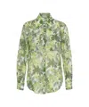 Himon's Himons Floral Patterned Cotton Blouse With Rounded Hem