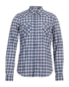 Himon's Man Shirt Blue Size 17 Cotton In Blue