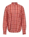 Himon's Man Shirt Tomato Red Size 17 ½ Cotton, Elastane In Tomato Red