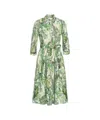 Himon's Himons Midi Dress With Print And Waist Belt In Multi