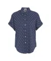 Himon's Himons Polka Dot Print Blouse With Button-down Collar In Blue