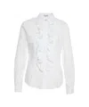 Himon's Ruffled Placket Long-sleeve Shirt In Red