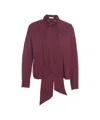 Himon's Shirt With Bow Detail And Classic Cut In Burgundy
