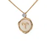 Hinch & Liu Women's Aries Zodiac Pendant - Lab Grown Diamond Pendant In Gold Vermeil In Gold