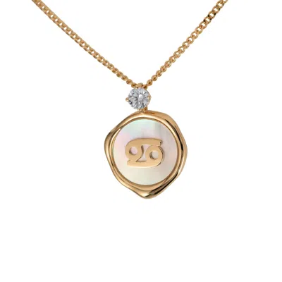 Hinch & Liu Women's Cancer Zodiac Pendant - Lab Grown Diamond Pendant In Gold Vermeil