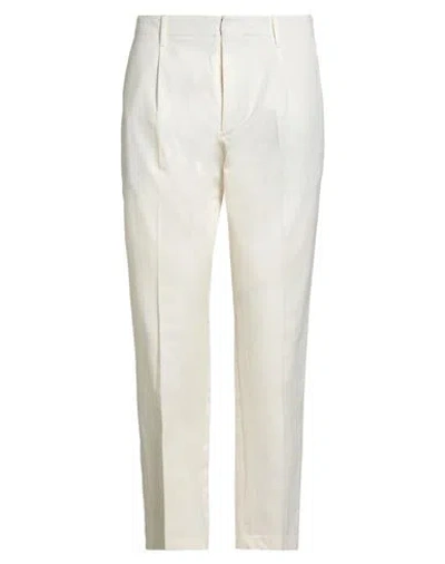 HINDUSTRIE HINDUSTRIE MAN PANTS OFF WHITE SIZE 38 COTTON, LINEN