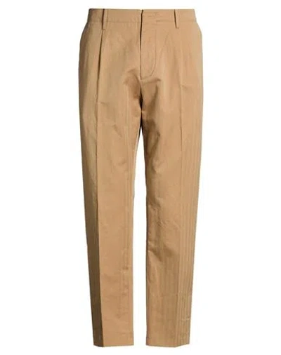 Hindustrie Man Pants Sand Size 36 Cotton, Linen In Neutral