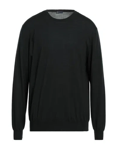Hindustrie Man Sweater Dark Green Size 46 Merino Wool In Black