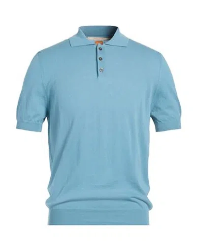 Hindustrie Man Sweater Light Blue Size 40 Cotton