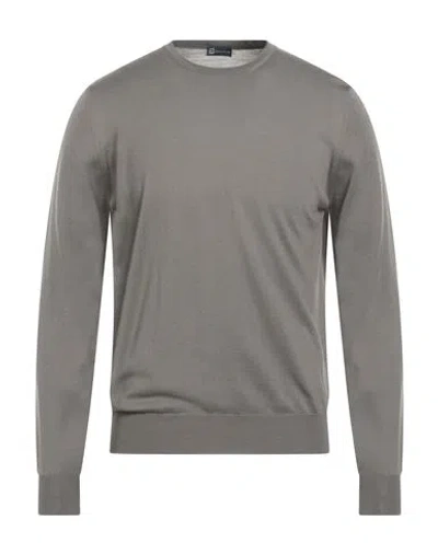 Hindustrie Man Sweater Taupe Size 38 Merino Wool In Gray