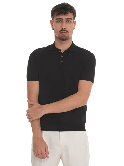 Hindustrie Polo-crepe Jersey Polo Shirt In Black