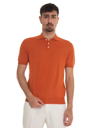 Hindustrie Polo-crepe Jersey Polo Shirt In Orange
