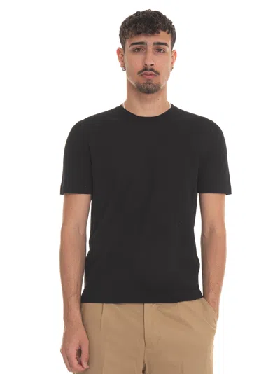 Hindustrie T-shirt-crepe Jersey T-shirt In Black