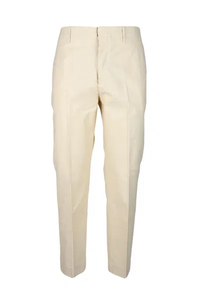 Hindustrie Tailored Beige Trousers With Mid-rise Waist In Multi