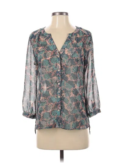 Pre-owned Hinge 3/4 Sleeve Blouse In Blue