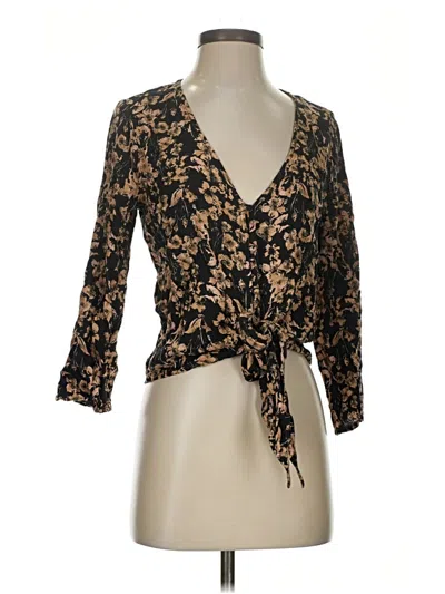 Pre-owned Hinge 3/4 Sleeve Blouse In Gold