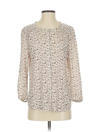 Pre-owned Hinge 3/4 Sleeve Blouse In White