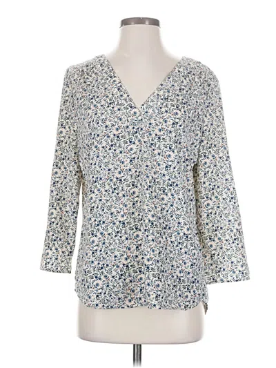 Pre-owned Hinge 3/4 Sleeve Blouse In White