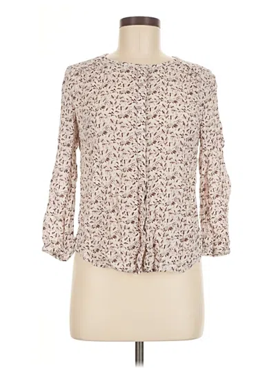 Pre-owned Hinge 3/4 Sleeve Blouse In White