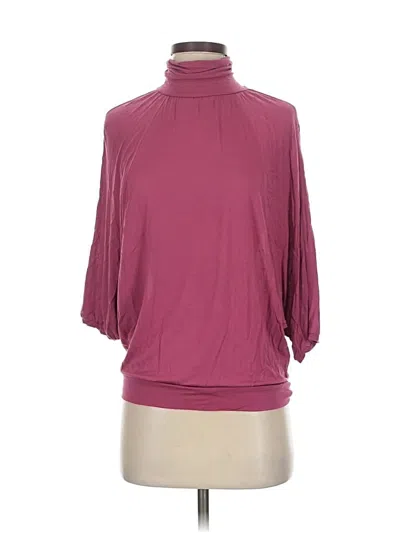 Pre-owned Hinge 3/4 Sleeve Top Burgundy Turtleneck Tops