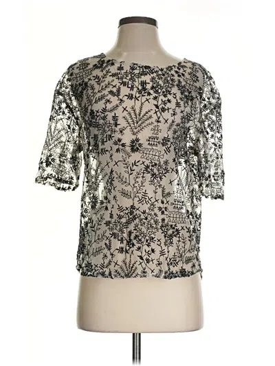 Pre-owned Hinge 3/4 Sleeve Top Silver Boatneck Tops