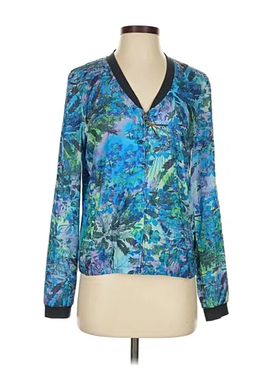 Pre-owned Hinge Long Sleeve Blouse In Blue