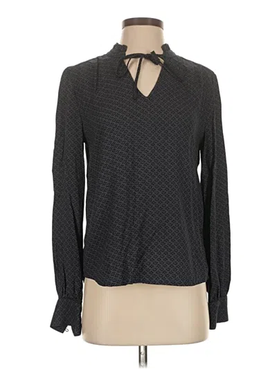 Pre-owned Hinge Long Sleeve Blouse In Gray