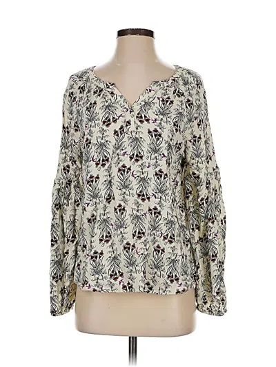 Pre-owned Hinge Long Sleeve Blouse In Ivory